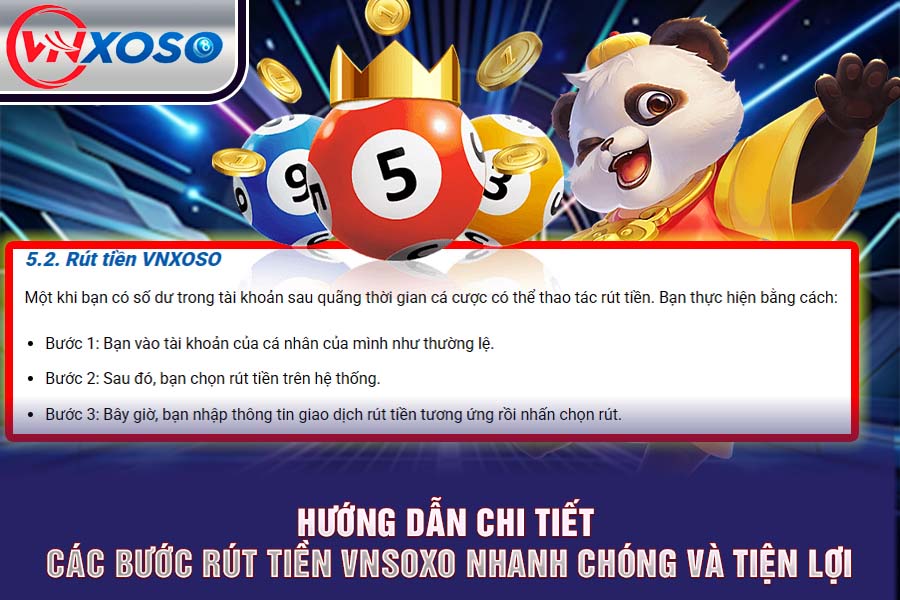 Các Bước Rút Tiền VNsoxo Nhanh Chóng Và Tiện Lợi