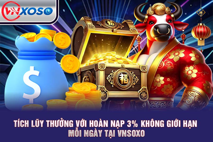 Tích Lũy Thưởng Với Hoàn Nạp 3% Không Giới Hạn Mỗi Ngày tại VNsoxo
